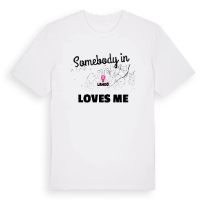 Någon i Långö älskar mig t-shirt – ekologisk bomull t-shirt från Pinshirt