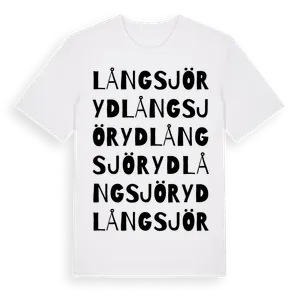 Långsjöryd ordlek t-shirt – ekologisk bomull t-shirt från Pinshirt