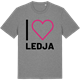 Mid Heather Gray t-shirt med Jag älskar Ledja t-shirt stort tryck
