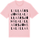 Pink Cotton t-shirt med Lilla Årsjömåla ordlek t-shirt