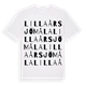 White t-shirt med Lilla Årsjömåla ordlek t-shirt