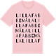 Pink Cotton t-shirt med Lilla Fabbemåla ordlek t-shirt