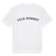 White t-shirt med Lilla hemmet böjd t-shirt