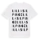 White t-shirt med Lilla Silpinge ordlek t-shirt