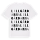 White t-shirt med Lillgårdarna ordlek t-shirt