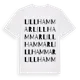 White t-shirt med Lillhammar ordlek t-shirt