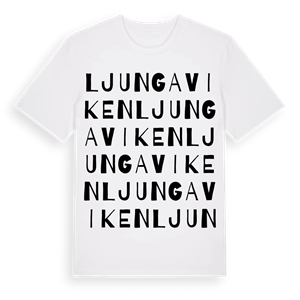 Ljungaviken ordlek t-shirt – ekologisk bomull t-shirt från Pinshirt