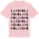 Pink Cotton t-shirt med Ljusmo ordlek t-shirt