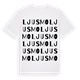 White t-shirt med Ljusmo ordlek t-shirt
