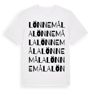 Lönnemåla ordlek t-shirt – ekologisk bomull t-shirt från Pinshirt