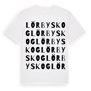 Lörbyskog ordlek t-shirt – ekologisk bomull t-shirt från Pinshirt
