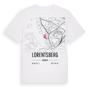 Lorentsberg karta t-shirt – ekologisk bomull t-shirt från Pinshirt