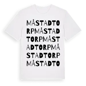 Måstadtorp ordlek t-shirt – ekologisk bomull t-shirt från Pinshirt