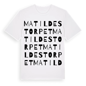 Matildestorpet ordlek t-shirt – ekologisk bomull t-shirt från Pinshirt
