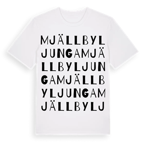 Mjällby Ljunga ordlek t-shirt – ekologisk bomull t-shirt från Pinshirt