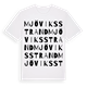 White t-shirt med Mjöviksstrand ordlek t-shirt