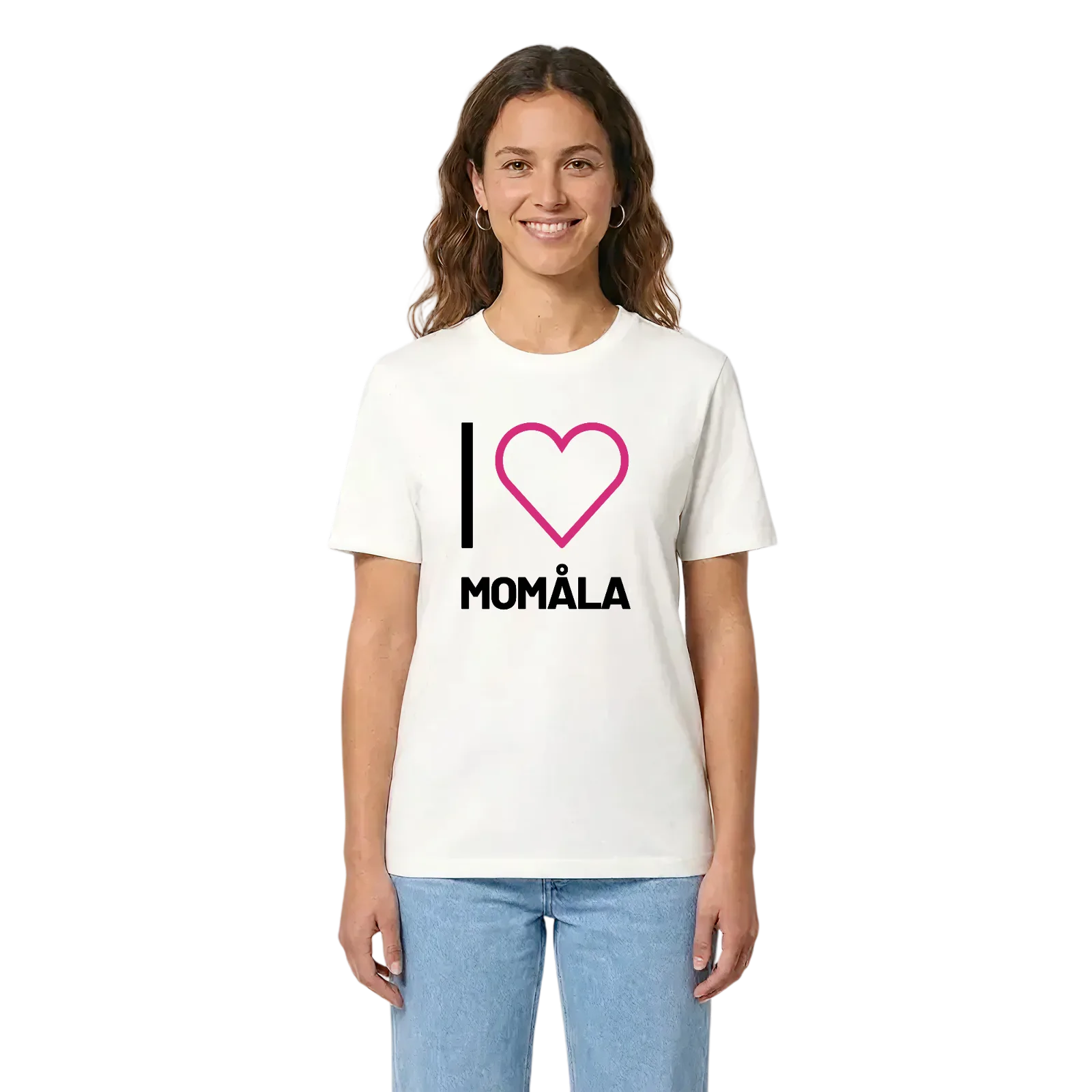 Jag älskar Momåla t-shirt stort tryck – White, i miljö
