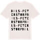 Vintage White t-shirt med Nils-Peters torp ordlek t-shirt