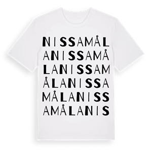 Nissamåla ordlek t-shirt – ekologisk bomull t-shirt från Pinshirt