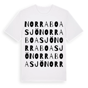 Norra Boasjö ordlek t-shirt – ekologisk bomull t-shirt från Pinshirt