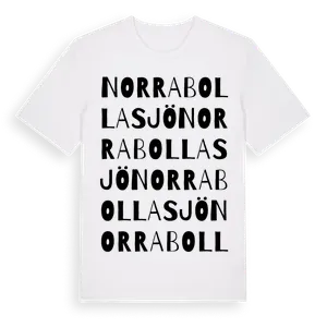 Norra Bollasjö ordlek t-shirt – ekologisk bomull t-shirt från Pinshirt