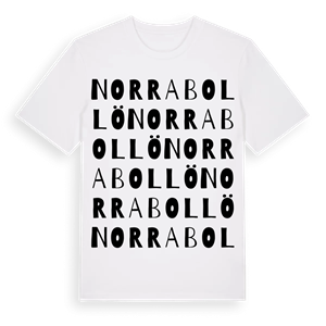 Norra Bollö ordlek t-shirt – ekologisk bomull t-shirt från Pinshirt