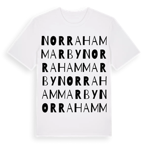 Norra Hammarby ordlek t-shirt – ekologisk bomull t-shirt från Pinshirt