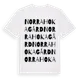 White t-shirt med Norra Hokagård ordlek t-shirt