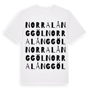 Norra Långgöl ordlek t-shirt – ekologisk bomull t-shirt från Pinshirt
