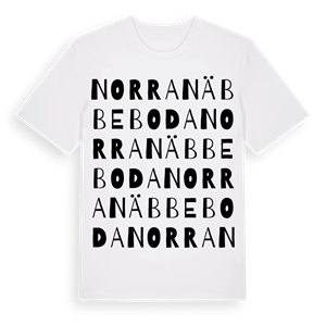 Norra Näbbeboda ordlek t-shirt – ekologisk bomull t-shirt från Pinshirt