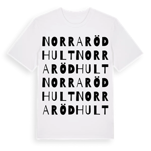 Norra Rödhult ordlek t-shirt – ekologisk bomull t-shirt från Pinshirt