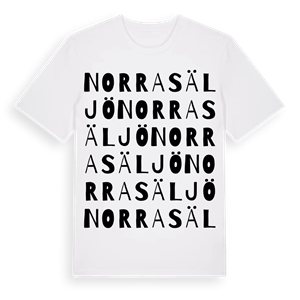 Norra Säljö ordlek t-shirt – ekologisk bomull t-shirt från Pinshirt