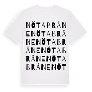 Nötabråne ordlek t-shirt – ekologisk bomull t-shirt från Pinshirt
