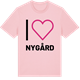 Pink Cotton t-shirt med Jag älskar Nygård t-shirt stort tryck