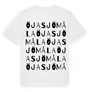 Öjasjömåla ordlek t-shirt – ekologisk bomull t-shirt från Pinshirt