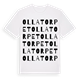 White t-shirt med Ollatorpet ordlek t-shirt