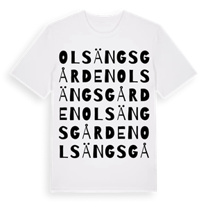 Olsängsgården ordlek t-shirt – ekologisk bomull t-shirt från Pinshirt