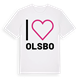 White t-shirt med Jag älskar Olsbo t-shirt stort tryck