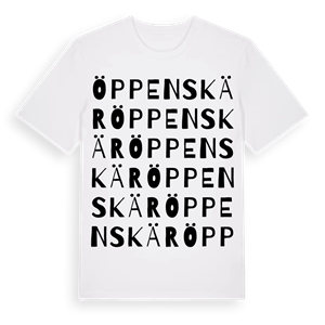 Öppenskär ordlek t-shirt – ekologisk bomull t-shirt från Pinshirt