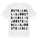 White t-shirt med Östra Bollasjö ordlek t-shirt