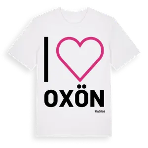 Jag älskar Oxön t-shirt stort tryck – ekologisk bomull t-shirt från Pinshirt