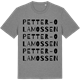 Mid Heather Gray t-shirt med Petter-Ola mossen ordlek t-shirt