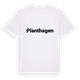 White t-shirt med Planthagen fetstil t-shirt