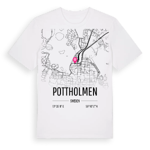 Pottholmen karta t-shirt – ekologisk bomull t-shirt från Pinshirt