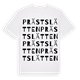 White t-shirt med Prästslätten ordlek t-shirt