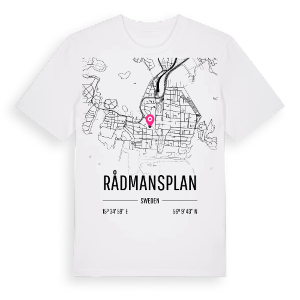 Rådmansplan karta t-shirt – ekologisk bomull t-shirt från Pinshirt