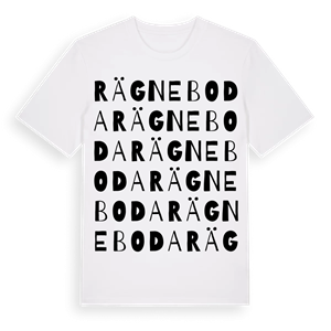 Rägneboda ordlek t-shirt – ekologisk bomull t-shirt från Pinshirt