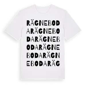 Rägneboda ordlek t-shirt – ekologisk bomull t-shirt från Pinshirt