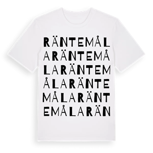 Räntemåla ordlek t-shirt – ekologisk bomull t-shirt från Pinshirt