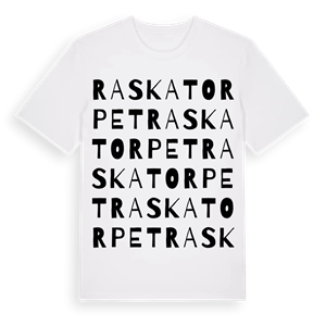 Raskatorpet ordlek t-shirt – ekologisk bomull t-shirt från Pinshirt